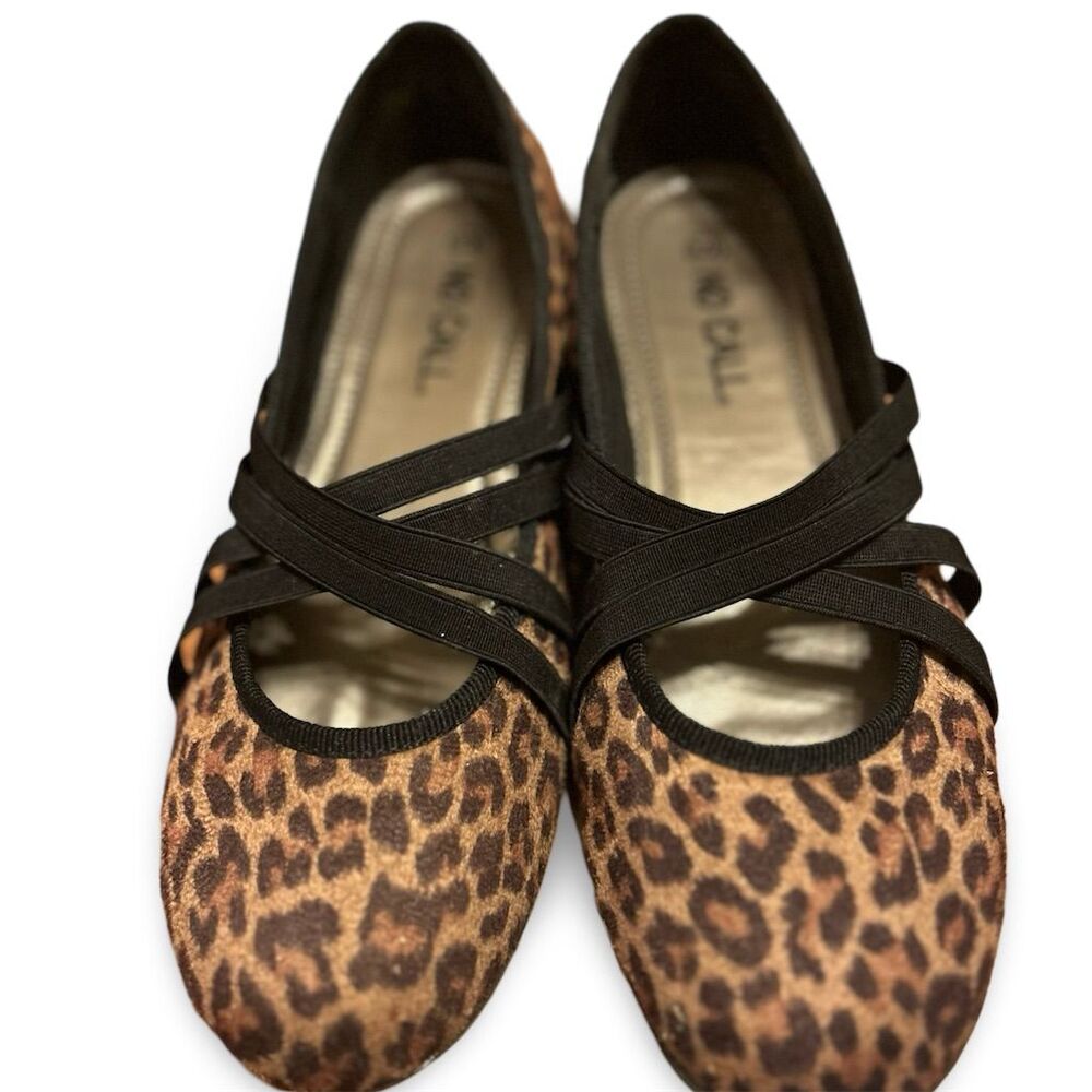 No Call Women's Leopard Print Ballet Mary Jane Flats Size 8